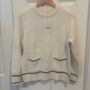 Design History Cream Sweater with Black Accents